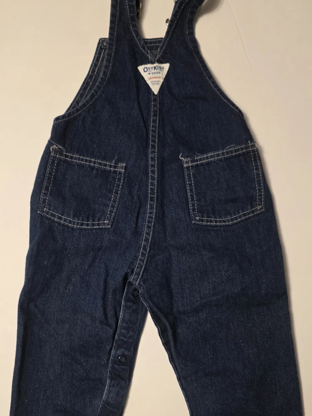 VTG OshKosh B'gosh Dark Denim Baby Overalls Size 24m